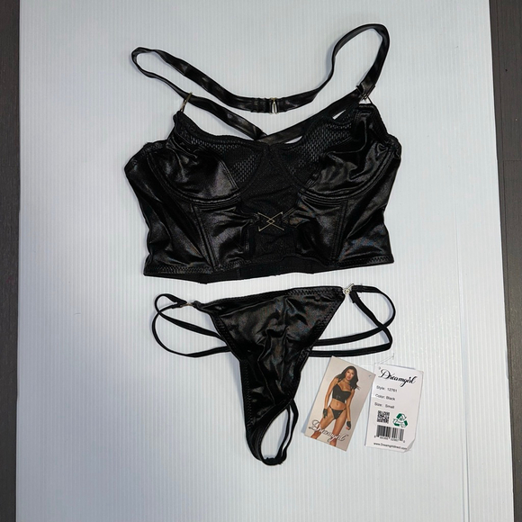 Dreamgirl Lingerie Women’s 2 Piece Set Small Black NEW TAGS NOT ATTACHED NWOT - Picture 1 of 10